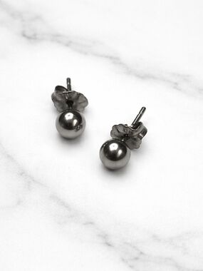 Minimalist Titanium Ball Stud Earrings • 5mm • Hypoallergenic • Everyday Classic